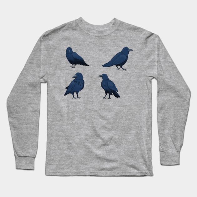 crows Long Sleeve T-Shirt by Dogfather